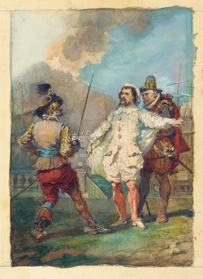 "The Tricky of Scapin", etter Moliere av Eugene Louis Lami