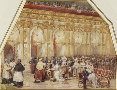 Ekteskap med prins Ferdinand Philippe dOrleans og hertuginne Helene av Mecklenburg-Schwerin, 1837. av Eugene Louis Lami