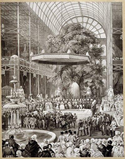 Åpning av verdensutstillingen i London i 1851 av Lami. av Eugene Louis Lami