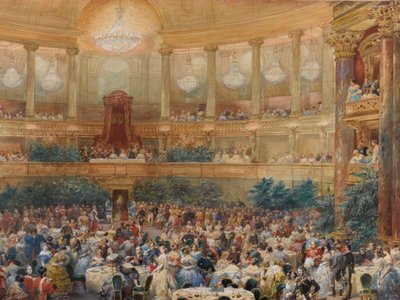 Middagen i Versailles i nærvær av Napoleon III, 1854. av Eugene Louis Lami