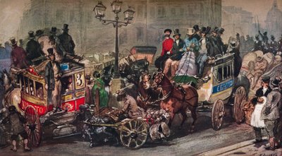 Trafikktrøbbel på 50, 1800-tallet av Eugene Louis Lami