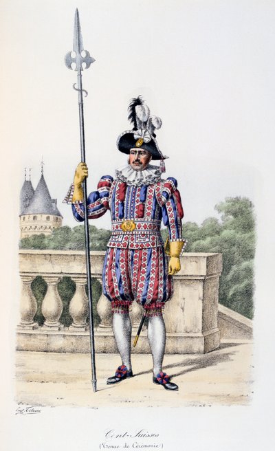 Cent-Suisses, seremoniell kjole, 1814-17 av Eugene Titeux