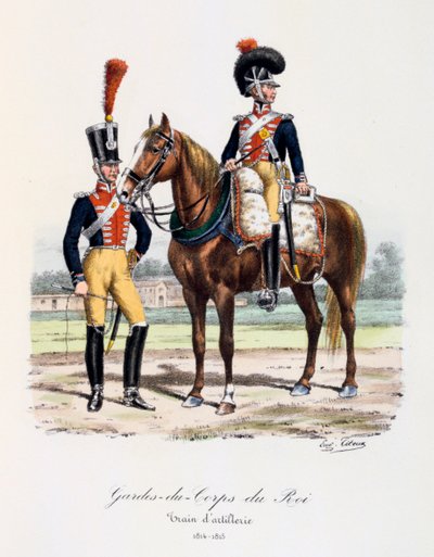 Kongens livvakter, artilleritog, 1814-15 av Eugene Titeux