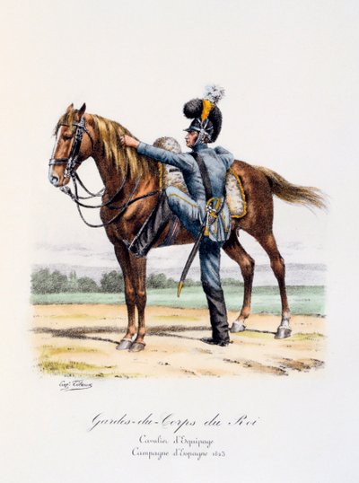 Kongens livvakter, Cavalier, spansk kampanje, 1823 av Eugene Titeux
