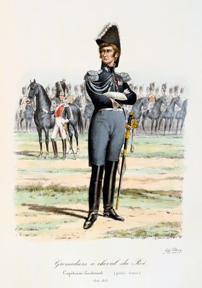 Kongens hestegrenaderer, kapteinløytnant 1814-15 av Eugene Titeux