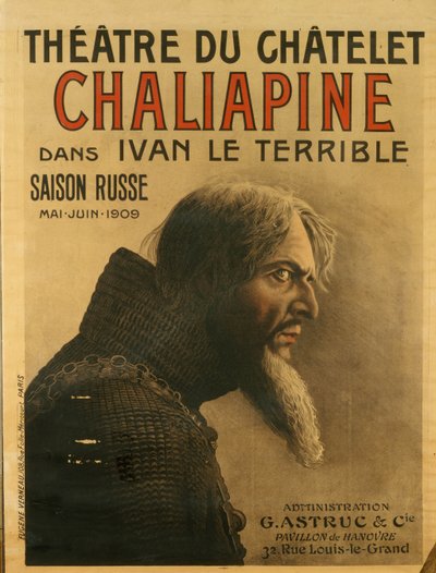 Plakat for den russiske sesongen på Théâtre du Châtelet, 1909 av Eugene Verneau