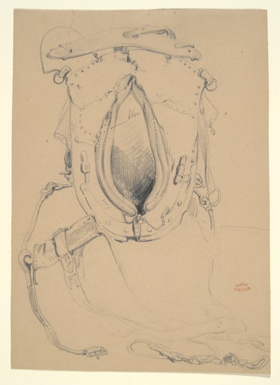 Studie av en hest av Eugene le Poittevin