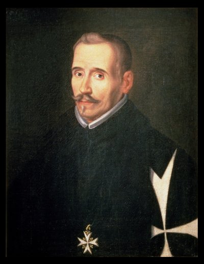 506 131-0795275/1 Portrett av Lope Felix de Vega Carpio (1562-1635) ca. 1630 (olje på lerret) av Eugenio (attr. to) Caxes