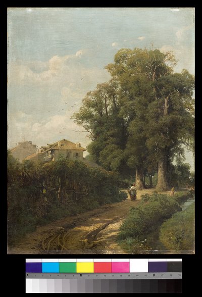 Omgivelsene til Milano of The Washerwomen at Magolfa, 1870 av Eugenio Gignous
