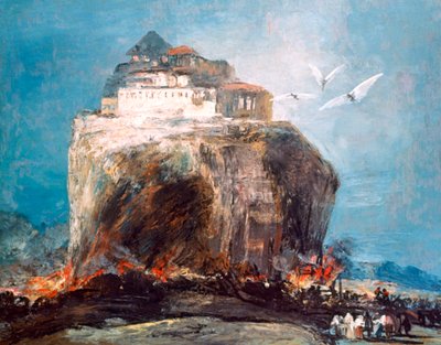 City on the Rock, c1878-1918 av Eugenio Lucas Villamil