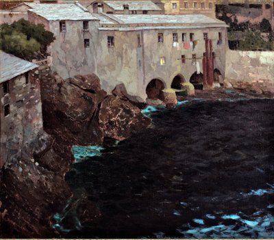 Buene til klosteret San Fruttuoso, ca. 1909 av Eugenio Olivari