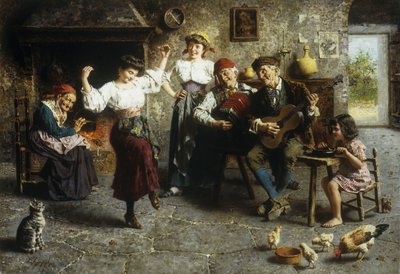 A Fine Step (olje på lerret) av Eugenio Zampighi