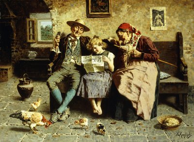 Leser nyhetene av Eugenio Zampighi