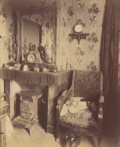 Interiør i et arbeiderklassehjem, rue de Romainville av Eugène Atget