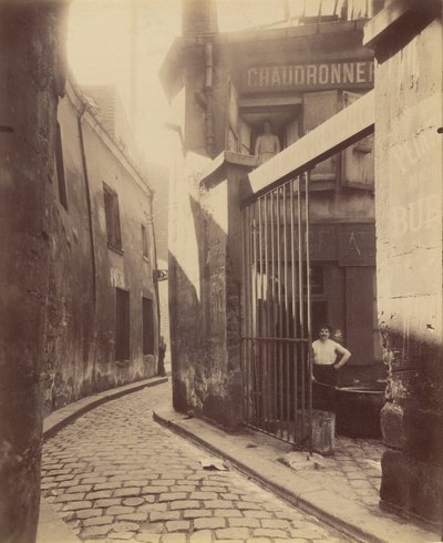 Metallarbeiderbutikk, passage de la Réunion av Eugène Atget