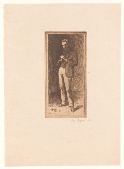 Selvportrett av Eugène Bejot (signed by artist)