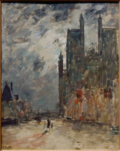 Abbeville Collegiate Church om natten av Eugene Louis Boudin