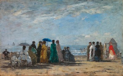 Stranden ved Trouville av Eugène Boudin