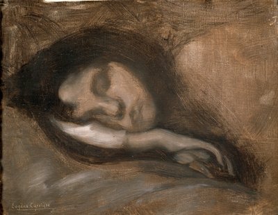 Leder for en sovende kvinne, 1800- eller begynnelsen av 1900-tallet av Eugène Carrière