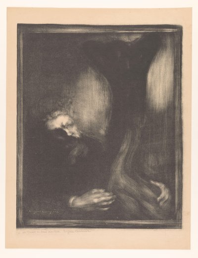 Portrett av Rodin med en skulptur Rodin skulptør av Eugène Carrière