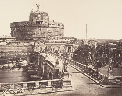 Ponte og Castel S. Angelo, 1848-52. av Eugène Constant