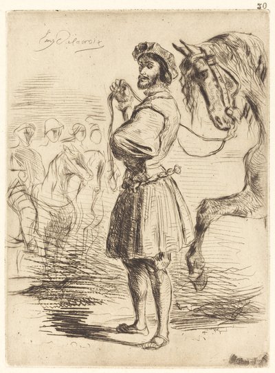 En herre fra perioden til Francis I av Eugène Delacroix