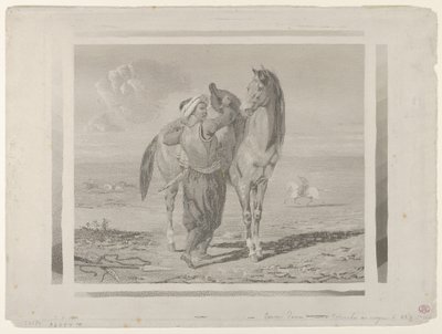 En tyrker som saler hesten sin, 1824., 1824. av Eugène Delacroix