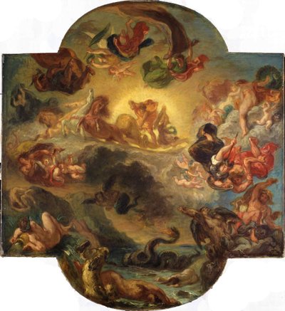 Apollo Vanquishing the Serpent Python, ca. 1853. av Ferdinand Victor Eugene Delacroix