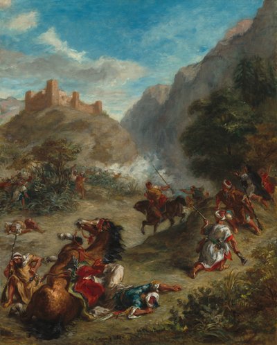 Arabere i trefning i fjellene av Eugène Delacroix