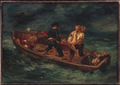 Båt med skipper av Ferdinand Victor Eugene Delacroix