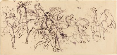 Vognførere (recto og verso) av Eugène Delacroix