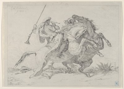 Kollisjon av mauriske ryttere, 1834., 1834. av Eugène Delacroix