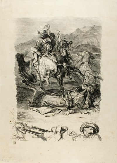 Kamp mellom Giaour og Pashaen av Eugène Delacroix