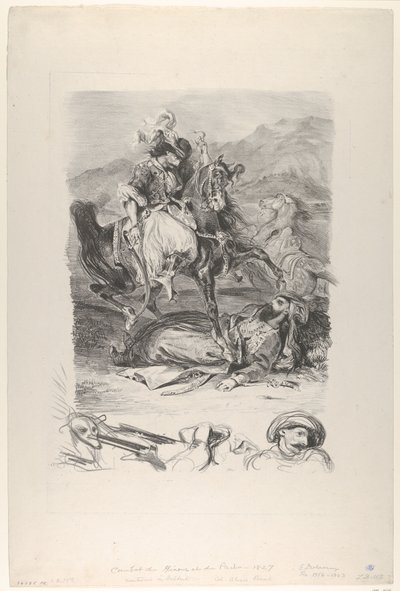 Kamp av Giaour og Pasha, 1827., 1827. av Eugène Delacroix