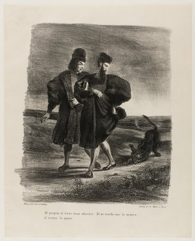 Faust, Mefistofeles og puddelen, fra Faust av Eugène Delacroix