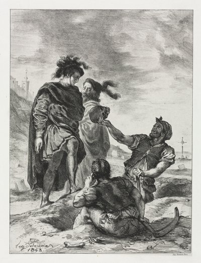 Hamlet: Hamlet og Horatio med gravgraverne av Eugène Delacroix