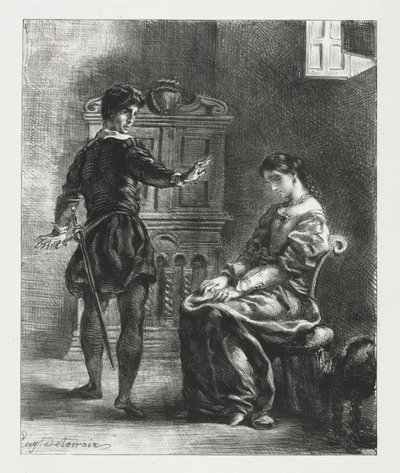 Hamlet: Hamlet og Ophelia av Eugène Delacroix
