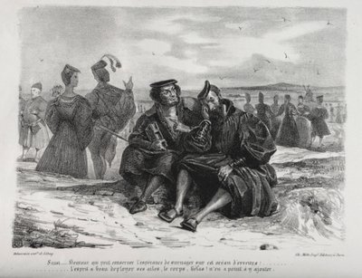 Illustrasjoner for Faust: Faust og Wagner av Eugène Delacroix