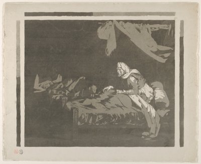 Interiør av et militærsykehus, 1828 eller tidligere., 1828 eller tidligere. av Eugène Delacroix