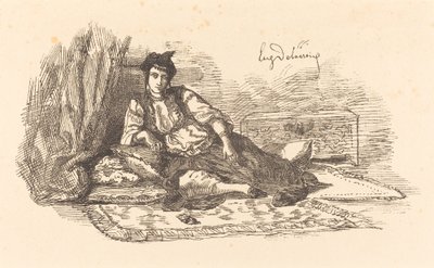 Jødisk kvinne fra Alger (jøde fra Alger og en gate i Alger) av Eugène Delacroix