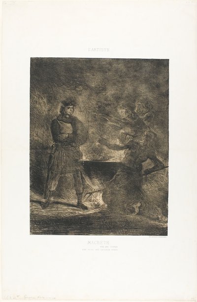 Macbeth og heksene av Eugène Delacroix