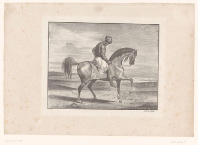 Mann på hesteryggen i ørkenen av Eugène Delacroix