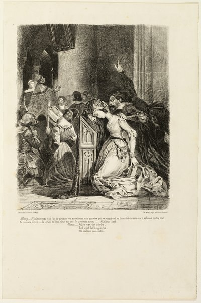 Marguerite ved kirken, fra Faust av Eugène Delacroix