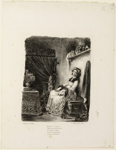 Marguerite ved spinnehjulet av Eugène Delacroix
