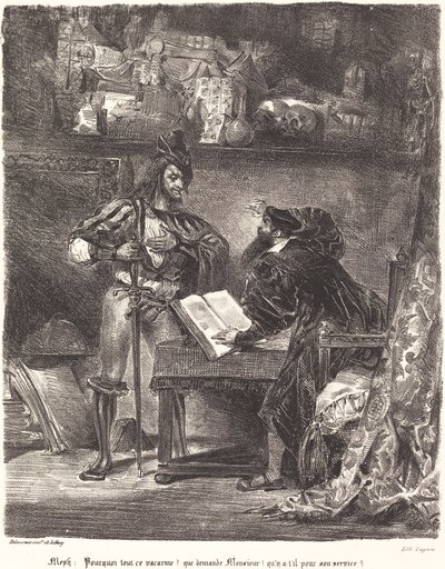 Mephisto vises for Faust av Eugène Delacroix