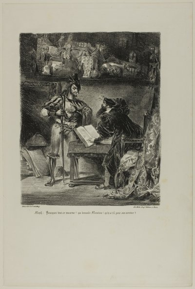 Mephistopheles vises til Faust, fra Faust av Eugène Delacroix
