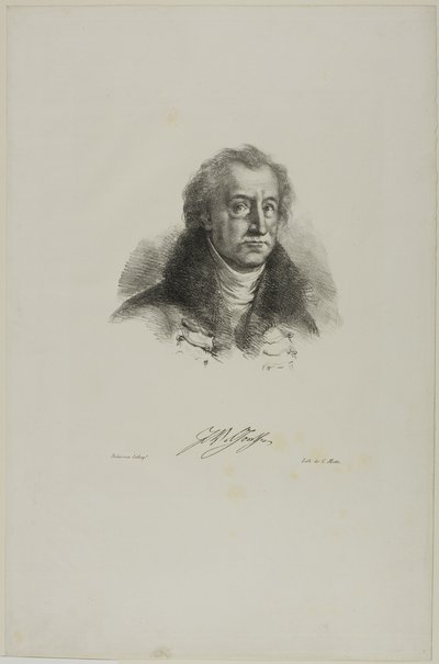 Portrett av Goethe, fra Faust av Eugène Delacroix