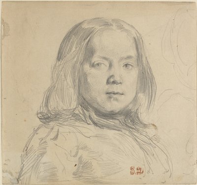 Portrett av et barn. av Eugène Delacroix