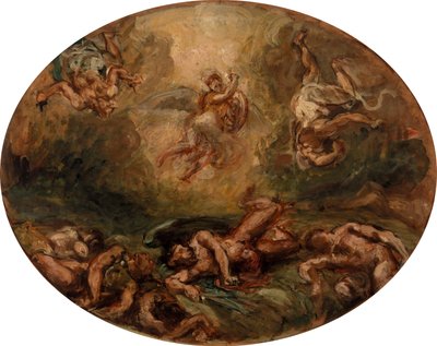 Saint Michael beseirer djevelen av Eugène Delacroix