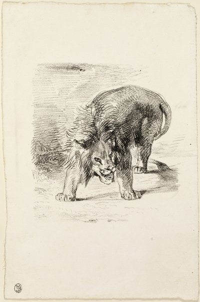 Stående løve av Eugène Delacroix